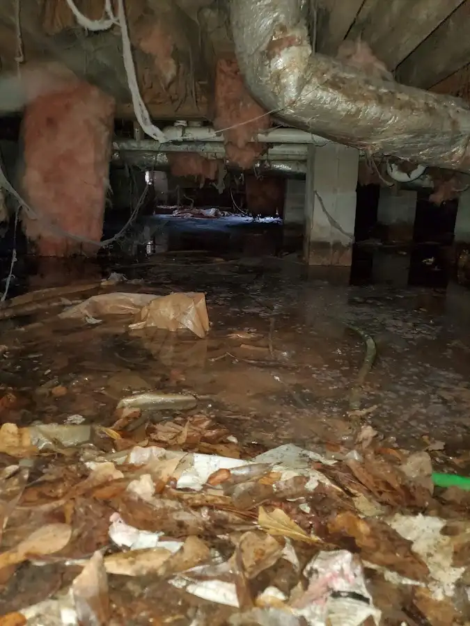 Crawl space flood assessment for Commercial Water Damage Restoration in Broadalbin